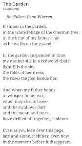 Mark Strand The Garden Poems Wisdom Quotes Words