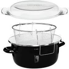 Buy Premier Housewares Enamel Deep Fryer Black Frying Pans And Skillets Argos Pyrex Lids Premier Housewares Pyrex
