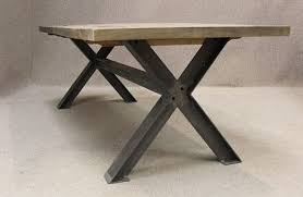 Metal Base Table A Sturdy Industrial Style Table With An Oak Top Metal Table Base Industrial Style Table Table