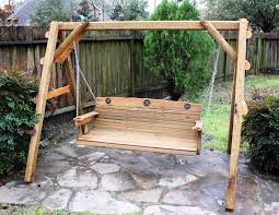 This 5 Ft Porch Swing Is Made Of Acq Pressure Treated Lumber Is Arsenic Free Complete Set Up Comes With De Porch Swing Frame Rustic Porch Swing Porch Swing