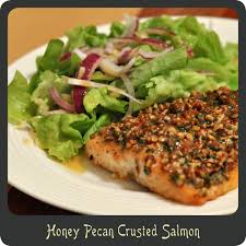 Turn chops onto other side and brush with honey mustard sauce. Recipe Honey Pecan Crusted Salmon