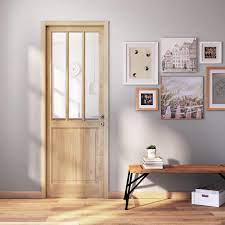 Bloc Porte Vitree Chene Bela Artens H 204 X L 73 Cm Droite Portes Vitrees Interieures Porte Bois Bloc Porte