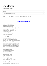 We did not find results for: Pdf Kumpulan Lagu Rohani Persekutuan 1 Dika Bongga Academia Edu