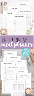 Free Printable Meal Planner Printable Recipe Binder Free Meal Planner Meal Planner Printable Free Meal Planner Printable