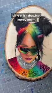 Billie Eilish Drawing with Colored Pencils