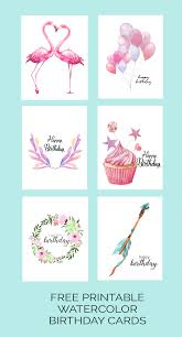 Template Free Happy Birthday Free Printable Card Inserts Watercolor Birthday Cards Flamingo Balloons Arrow Cupcake Free Printable Free Printable Birthday Cards Watercolor Birthday Cards Birthday Card Printable