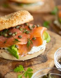 These Smoked Salmon Bagels Are Loaded With A Homemade Herb Cream Cheese Avocado And Capers They Re Easy To Mak Salmon Bagel Smoked Salmon Bagel Smoked Salmon
