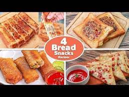 4 Easy Bread Snacks Recipes Omelette Sandwich Garlic Cheese Cheese Toast Potato Bread Toasted Youtube Bread Snacks Recipe Bread Snacks Snacks