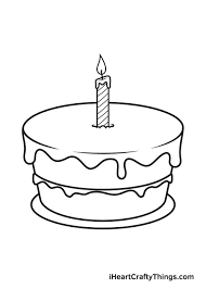 Birthday cake coloring pages to print. Birthday Cake Drawing How To Draw A Birthday Cake Step By Step