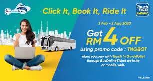 Does t&g still have referral or invite code for free credit or cashback ? Book Bus Ticket Online Pay Via Touch N Go Ewallet Promo Rm4 Off
