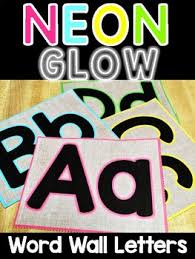 Neon Burlap Alphabet Word Wall Cards Or Pocket Chart Tiles Classroom Decor