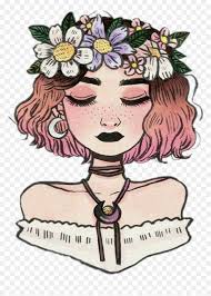 Join the millions that make up the pixiv community. Girl Tumblr Vintage Flowers Crown Girltumblr Cute Girl With Flower Crown Drawing Hd Png Download Vhv