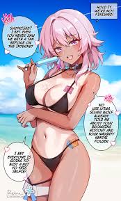 March 7th with a bikini and tan (FoxyReine) [Honkai: Star Impact] free hentai  porno, xxx comics, rule34 nude art at HentaiLib.net
