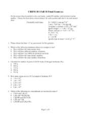 As the gate 2022, the final answer key will be released after the commencement of the examination, candidates will be notified once after the answer keys are released by the conducting authority. Final Exam 101 F17a W Answers Key Pdf Chem 101 Fall 17 Final Exam On The Answer Sheet Scantron Write Your Last Name First Name Initial Fi Middle Name Course Hero