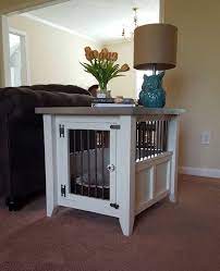 Make a coffee table that s also dog crate. Dog Kennel I Made For My Schnauzer Perfect Side Table Dog Crate Furniture Diy Dog Crate Diy Dog Stuff