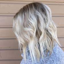 Ice Blonde Lob Short Blonde Icy Highlights Kjb Hair Blonde Roots Green Hair Blonde Root Smudge