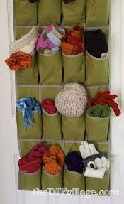 Over The Door Organizer For Winter Storage The Diy Village Door Organizer Winter Accessories Storage Winter Storage