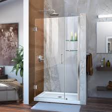 Dreamline Unidoor 41 To 42 In X 72 In Frameless Hinged Shower Door In Chrome Shdr 20417210s 01 With Images Frameless Hinged Shower Door Black Shower Doors Frameless Shower Doors
