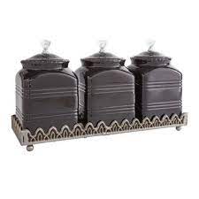 Browse our extensive range, and filter for additional options like brand, color. Black Canister Set With Base Black Kitchen Canisters Kitchen Canister Sets Canister Sets