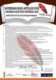 Maybe you would like to learn more about one of these? Sayembara Buku Puisi Berhadiah 100 Juta Hari Puisi Indonesia 2020 Mbludus Com