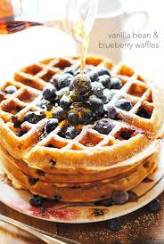 Vanilla Bean Blueberry Waffles Recipe Blueberry Waffles Recipe Waffle Recipes Easy Waffle Recipe