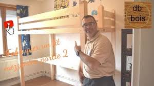 Lit superposé, armoire, étagères, bureau. Comment Fabriquer Un Lit Mezzanine En Bois Partie 2 Youtube