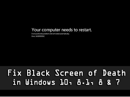 This can have multiple causes, with the issue most likely being your monitor, the cable from the monitor to the pc, or your video card's drivers. Fix Black Screen Of Death In Windows 10 Extensive Guide