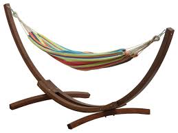 Shop a huge online selection at ebay.com. Double Cotton Hammock Bed W 10 Ft Wooden Arc Patio Hammock Stand Contemporary Hammocks And Swing Chairs By Onebigoutlet V 014 Hg 14507 Parent Houzz