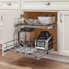 Home Decorators Collection 20 In Double Tier Wire Pull Out Basket Hdr Dbmub 20 Ch The Home Depot Modern Kitchen Accessories Interior Design Kitchen Home Decor