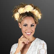 Amazon Com Light Up Flower Crown Headband For Festivals With Warm White Led Lights For Weddings And Festivals Beauty