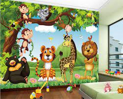 Beibehang Custom Wallpaper Cartoon Animal World Children Room Murals Living Room Bedroom Television Sofa Backgro Nursery Mural Kids Wall Murals Mural Wallpaper