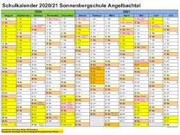 Kalender 2021 für bayern mit bundesweiten und regionalen feiertagen. Sonnenbergschule Angelbachtal Ferienplan