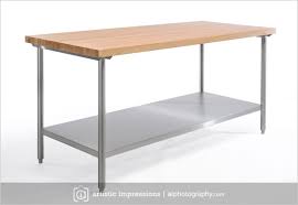 Stainless steel table, stainless steel shelves, commercial sinks. Winnipeg Commercial Photographer Stainless Steel Product Quest Metal Butcher Block Table Russell Supplies 2 Winnipeg Photographer Portrait Commercial Interior And Hotel