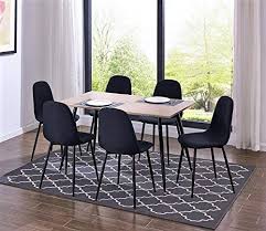 Dining chairs don't just have to look good, but should feel good, too. Ids Home Kitchen Dining Room Table Chair Set With Medium Density Fiberboar Table Top Fabric Black Dining Chairs Set For 6 Buy Online In Fiji At Fiji Desertcart Com Productid 96991597