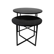 Set of 2 stunning diamond crystals side tables side table glam glitz. Round Coffee Table O61x45 O46x39 Black Marble Set Of 2 Coffee Side Tables Henk Schram Meubelen
