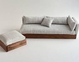 Sofa Couch Chaise Modern Miniatures 1 12 Scale Dolls House White Grey Textured Woven Lounge Sui Diy Barbie Furniture Diy Dollhouse Furniture Barbie Furniture