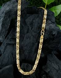 Buy Fancy Gold Finish Mens Biscuit Chain For Wedding Online Anuradha Art Jewellery Gold Bride Jewelry Gold Chains For Men Gold Chain Design