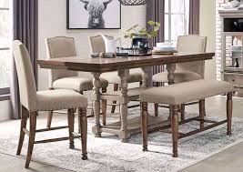 Bench seat height and depth radiosolta. Lettner Counter Height Dining Table Set Brown Home Furniture Plus Bedding