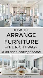 Click the image for larger image size and more details. How To Arrange Furniture With An Open Concept Floor Plan Setting For Four