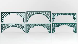 35 Arabic Pattern 3d Models And Vector Files Cnc File Etsy Arabic Pattern Jaali Design Wooden Front Door Design
