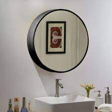 Maybe you would like to learn more about one of these? Perfect Function Wooden Large Round Mirrors Has Enough Storage Space To Keep The Bathroom Or Livi Round Vanity Mirror Mirror Cabinets Round Mirror Bathroom
