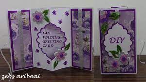Add an image if desired. Diy Fan Folding 3d Greeting Card Youtube