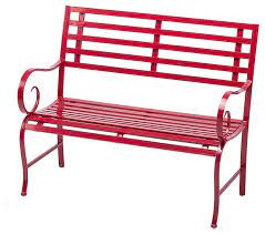This lovely tree of life iron garden bench features a spacious, slat style seat that makes it a welcome resting this metal garden butterfly chair will be a beautiful addition to your balcony, patio, front. Red Metal Indoor Outdoor Garden Bench Contemporary Outdoor Benches By J Thomas Products Cc 8mb002 Houzz