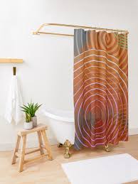 Sunburn Shower Curtain By Polkadotstudio In 2020 Geometric Decor Designer Shower Curtains Curtains