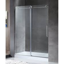 H sliding frameless shower door in stainless steel with clear glass with 1,092 reviews and the delta simplicity 48 in. Anzzi Madam 48 X 76 Frameless Sliding Shower Door In Brushed Nickel Overstock 14989098