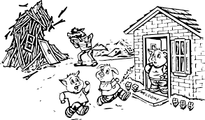 Bad Wolf Blowing 3 Little Pigs Coloring Page Coloring Pages Three Little Pigs Mermaid Coloring Pages