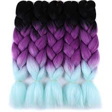 Fulani braids with updo style. Ombre Braiding Hair Crochet Braids Kanekalon Jambo Braids 5 Piece Lot 24 Black Purple Blue Synthetic Hair Extensions 1 Buy Online In Portugal At Desertcart Pt Productid 44480011