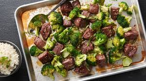 Sheet Pan Sesame Beef And Broccoli