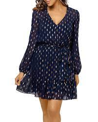 Aqua Metallic Clip Dot Belted Dress 100 Exclusive Bloomingdale S