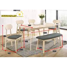 Proses pengiriman meja makan 4 kursi ke jakarta terimakasih atas kepercayaan. Dining Set 1 4 Bench Chair Set Meja Makan 4 Kerusi Dan Bench Chair Dining Set Solid Shopee Malaysia